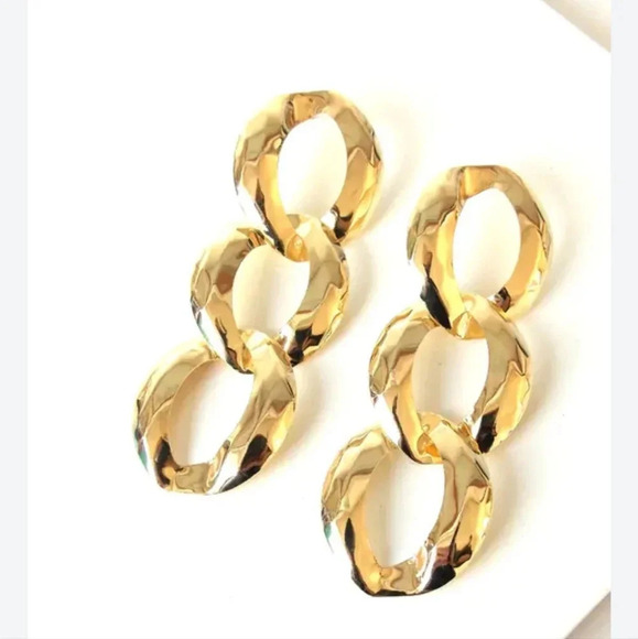 Triple circle earrings hypoallergenic Bohemian style - Picture 1 of 4